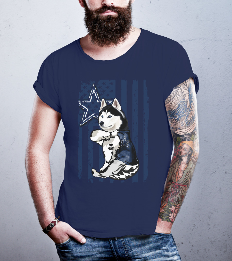 Siberian Husky Dallas Cowboys Star Mom T-Shirt