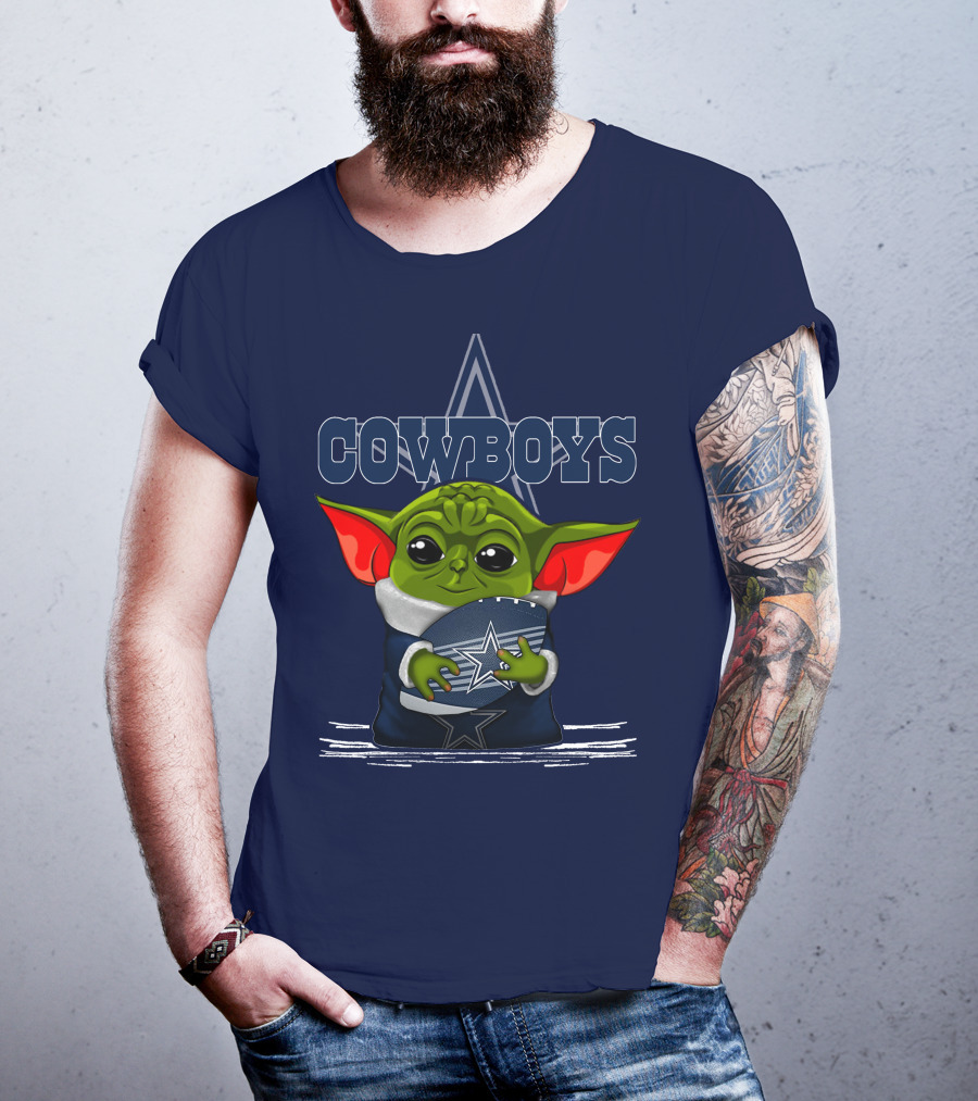 COWBOYS Yoda Holding Football Star T-Shirt
