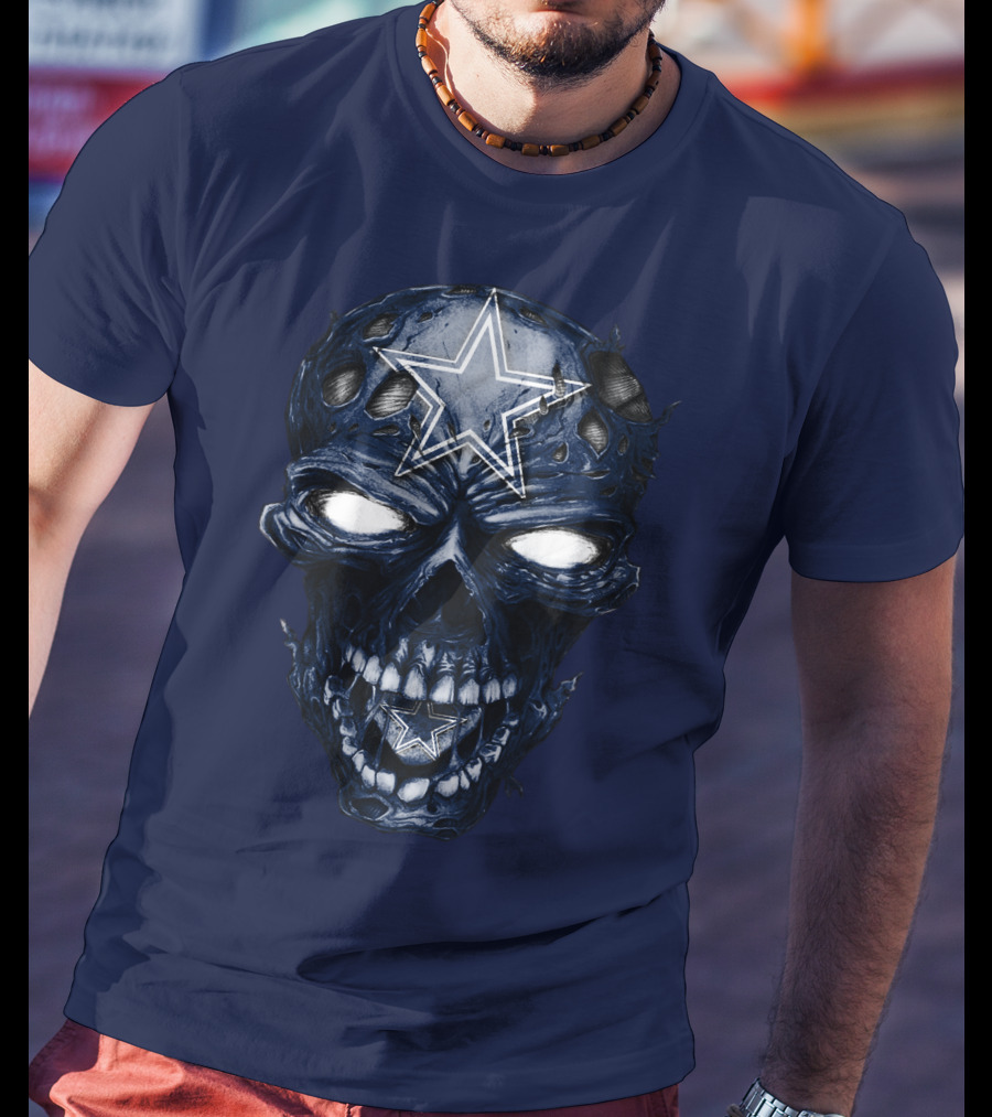 Skull Dallas Cowboys Star Icon NFL Football Fan Gear T-Shirt