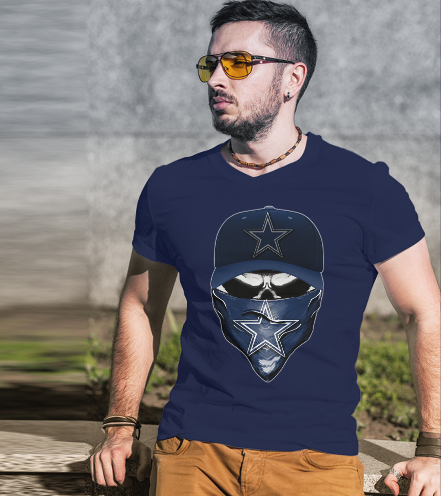 Dallas Cowboys Skull Star Logo Fan Gear T-Shirt