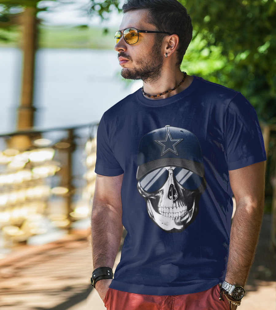 Skull Dallas Cowboys Star Hat Sunglasses T-Shirt