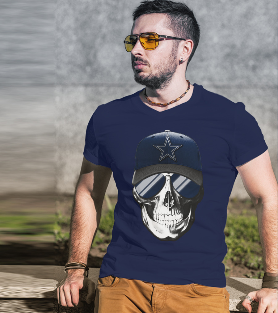 Skull Dallas Cowboys Star Hat Sunglasses T-Shirt