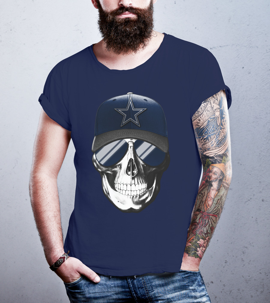 Skull Dallas Cowboys Star Hat Sunglasses T-Shirt