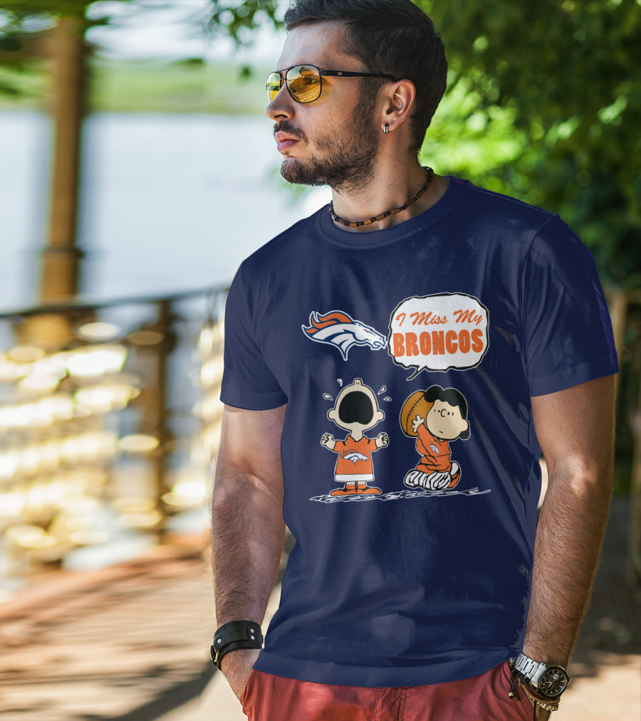 I Miss My Broncos Denver Broncos 72 Comic Style Football Fans T-Shirt