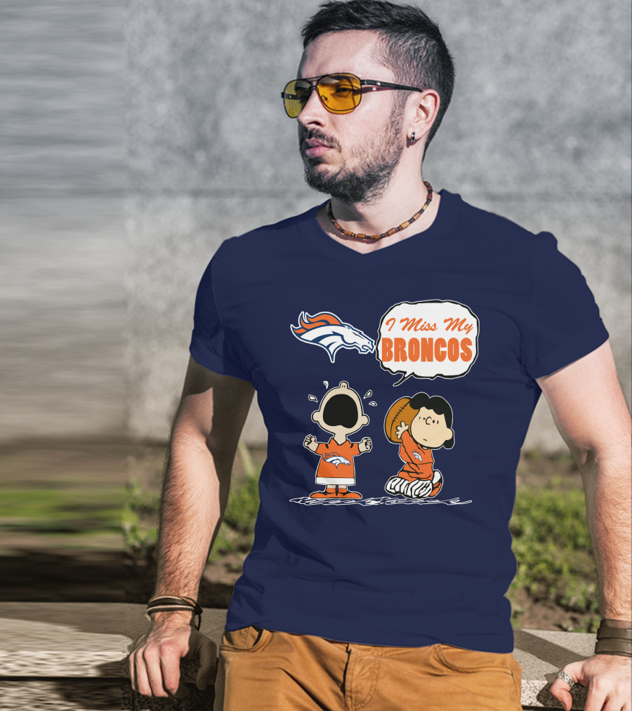 I Miss My Broncos Denver Broncos 72 Comic Style Football Fans T-Shirt