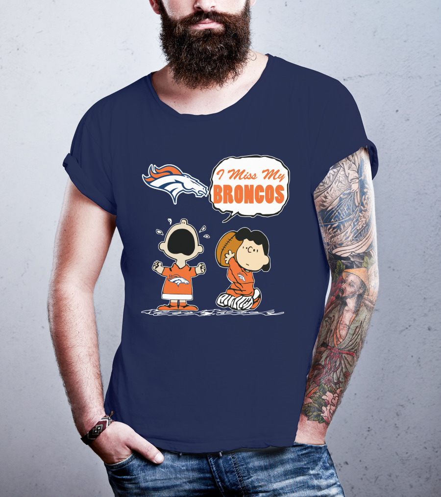 I Miss My Broncos Denver Broncos 72 Comic Style Football Fans T-Shirt