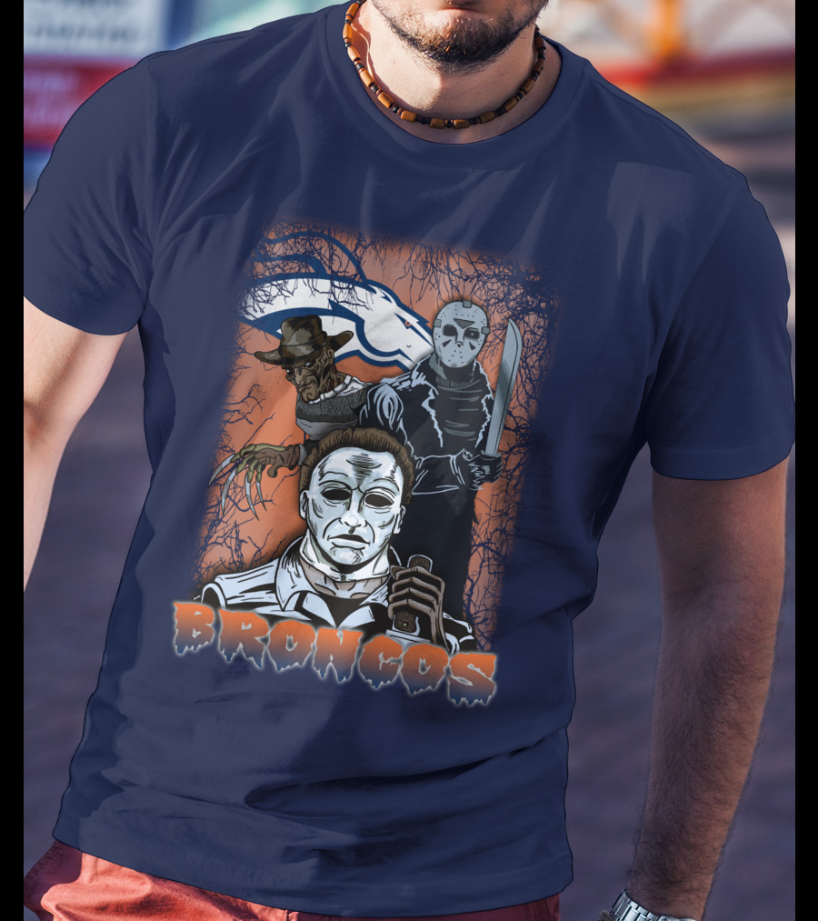 Broncos Horror Icons Halloween Denver T-Shirt