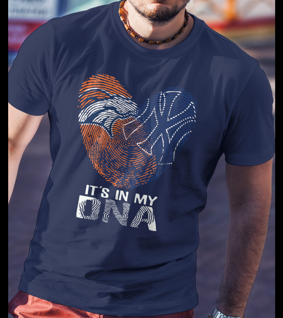 It's In My Dna Denver Broncos 04 Fingerprint Heart T-Shirt