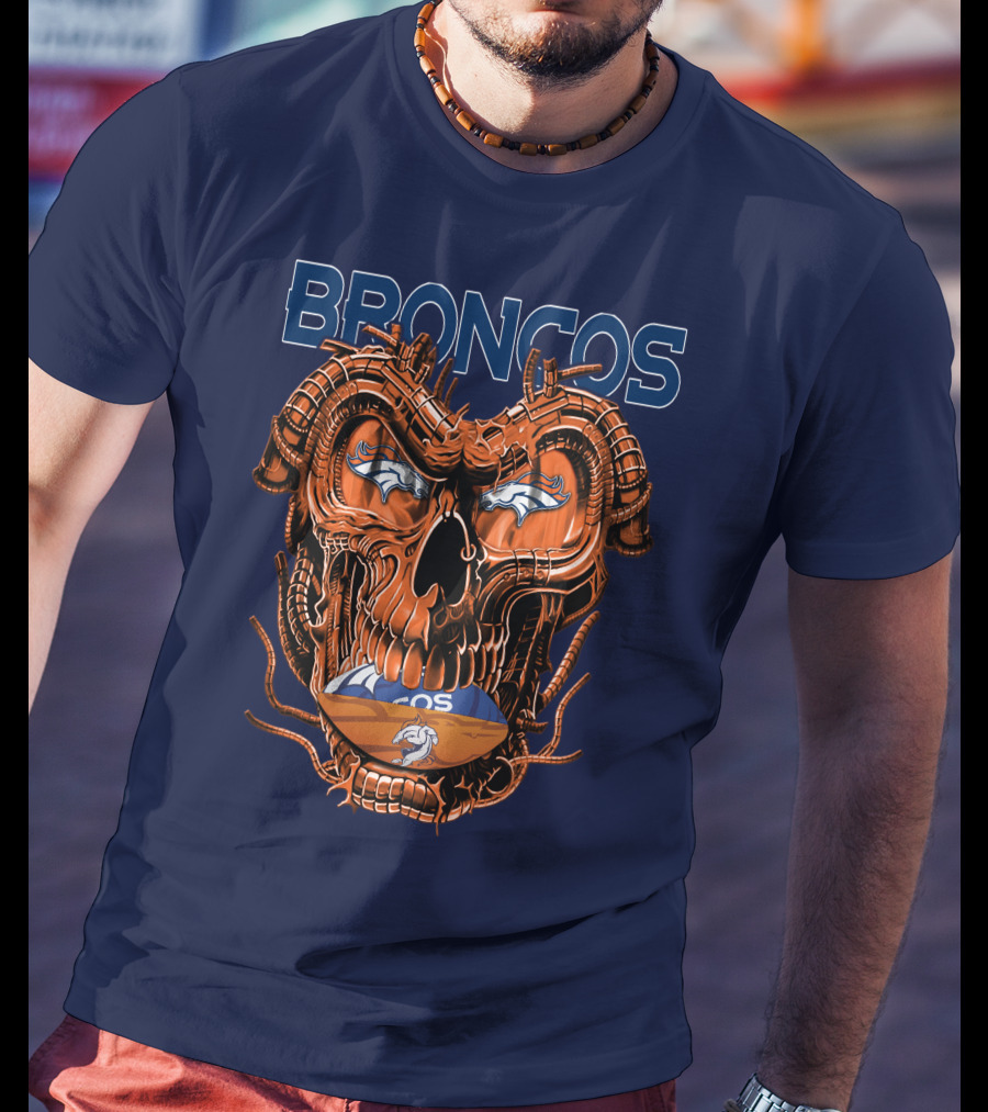 Dragonskull Broncos Football Logo Denver Broncos T-Shirt