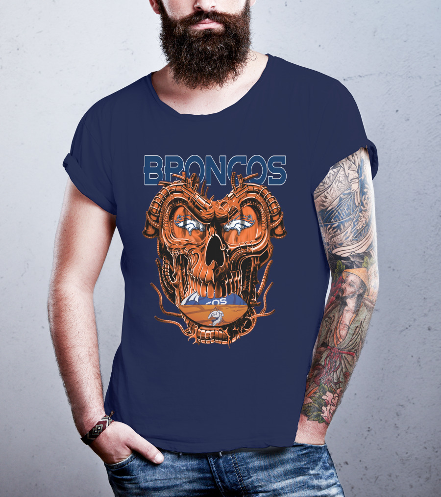 Dragonskull Broncos Football Logo Denver Broncos T-Shirt