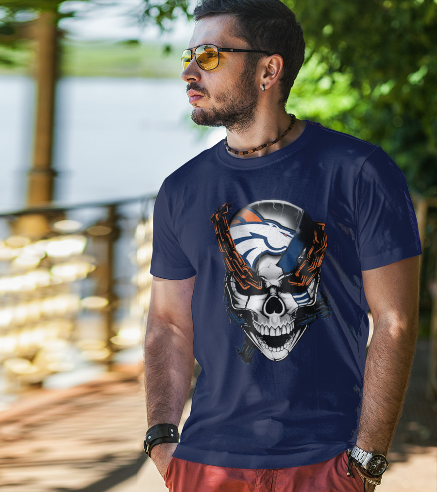 Denver Broncos Skull Logo T-Shirt