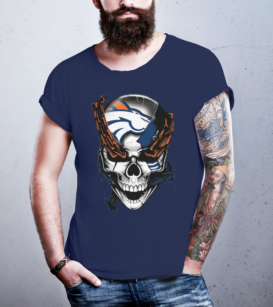 Denver Broncos Skull Logo T-Shirt