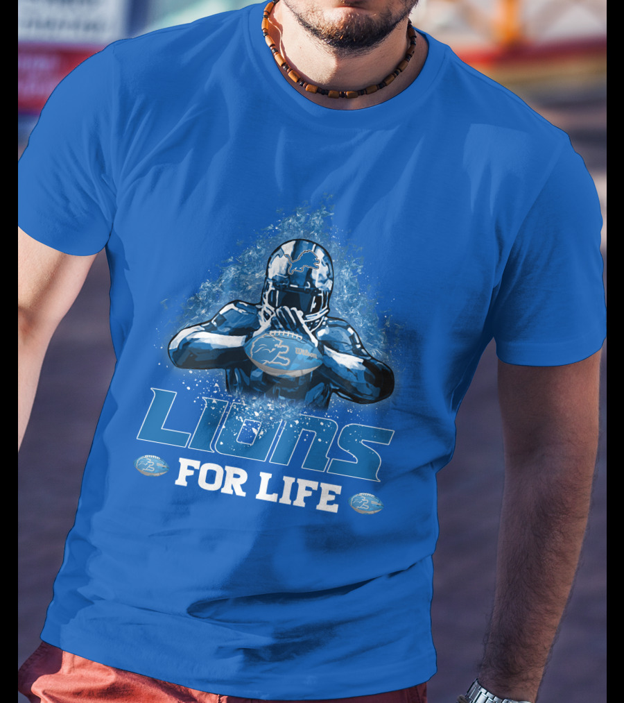 Lions For Life Detroit Lions Football Player T-Shirt