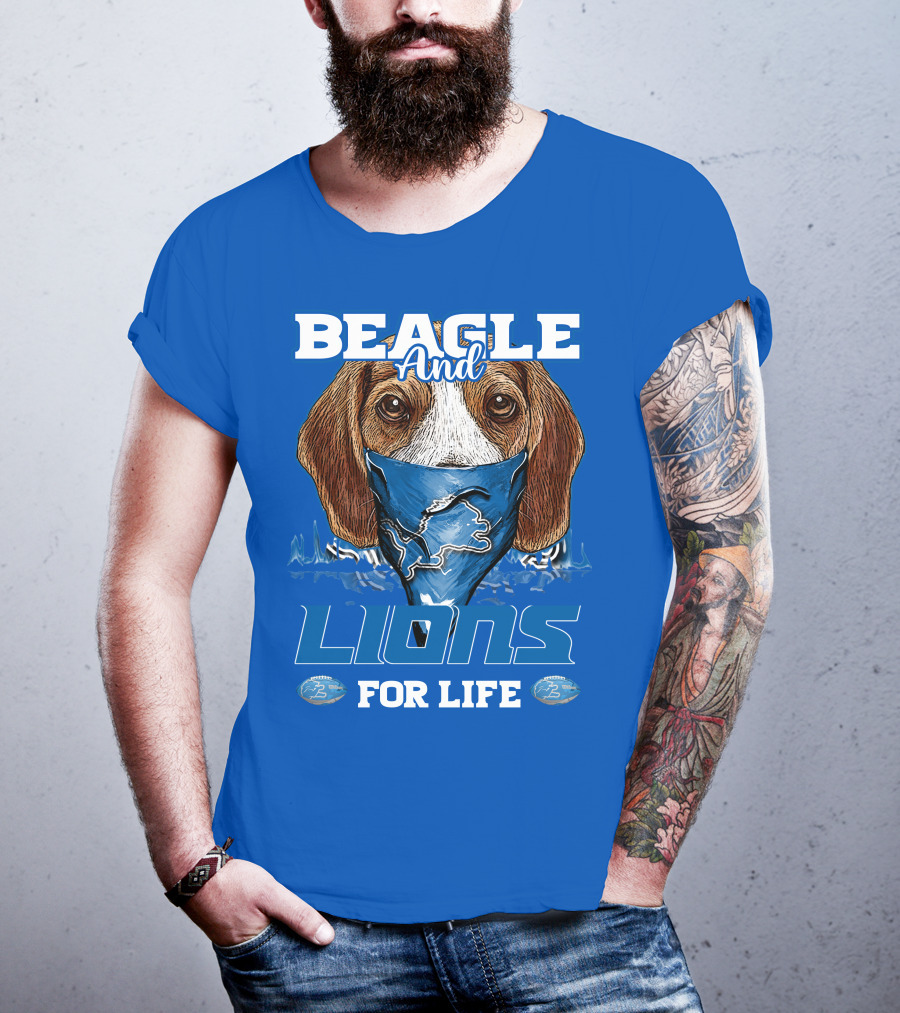 Beagle And Lions For Life Detroit Lions T-Shirt