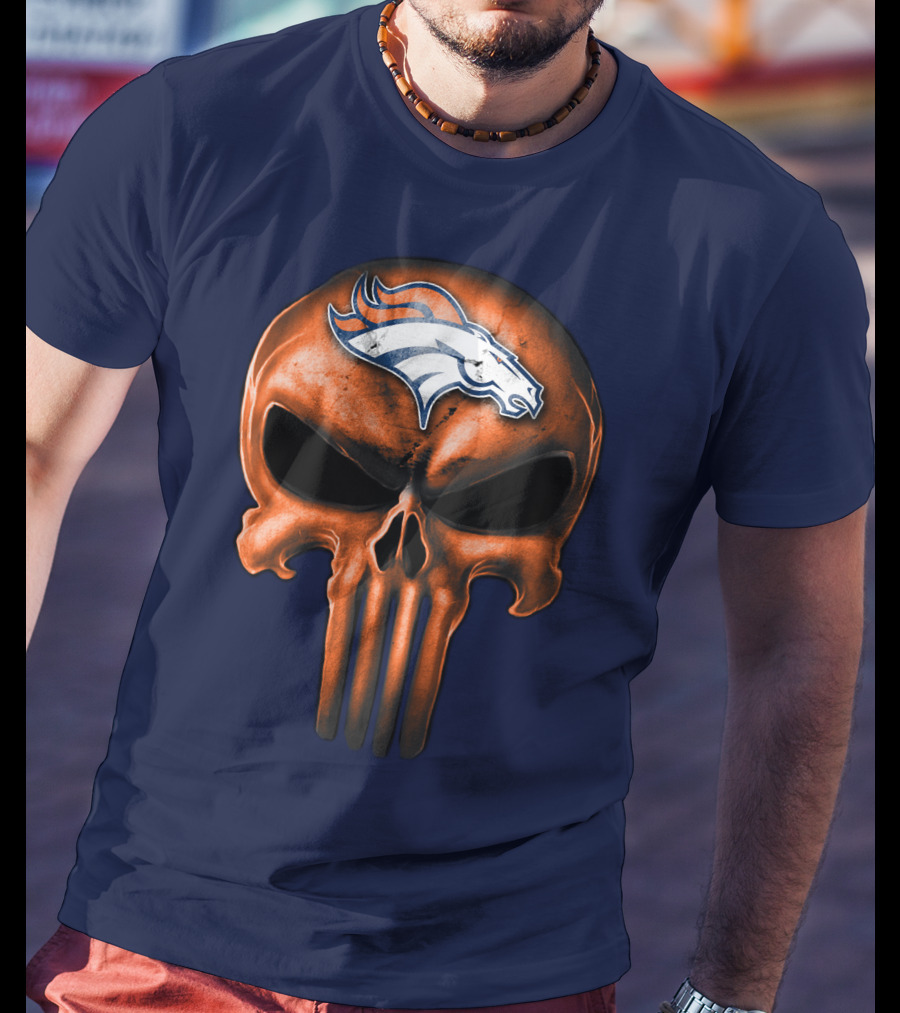 Skull Denver Broncos T-Shirt