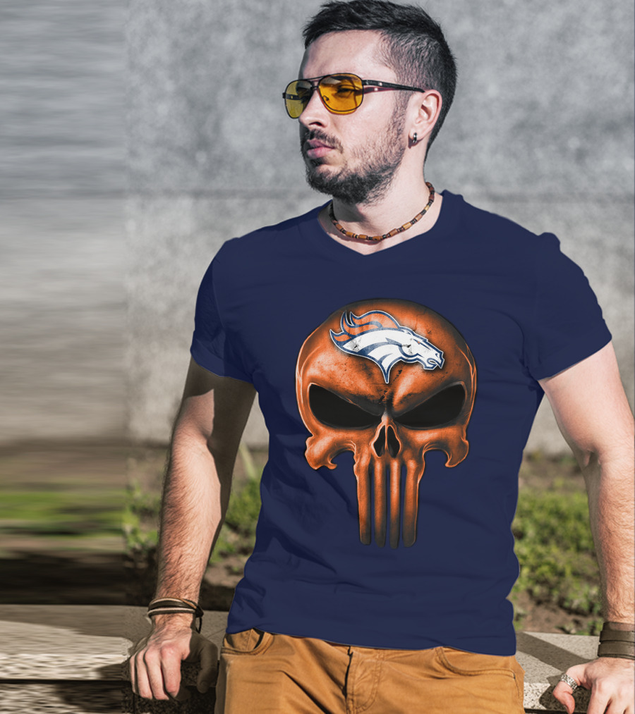 Skull Denver Broncos T-Shirt