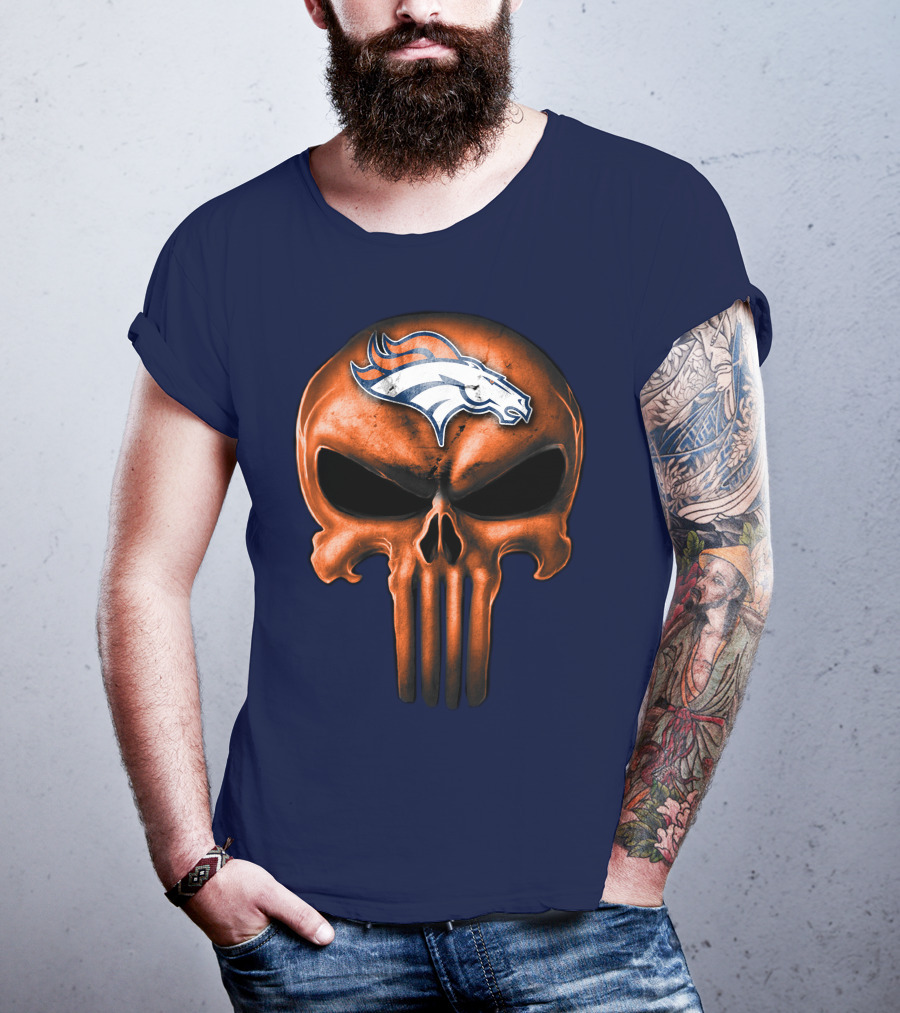 Skull Denver Broncos T-Shirt