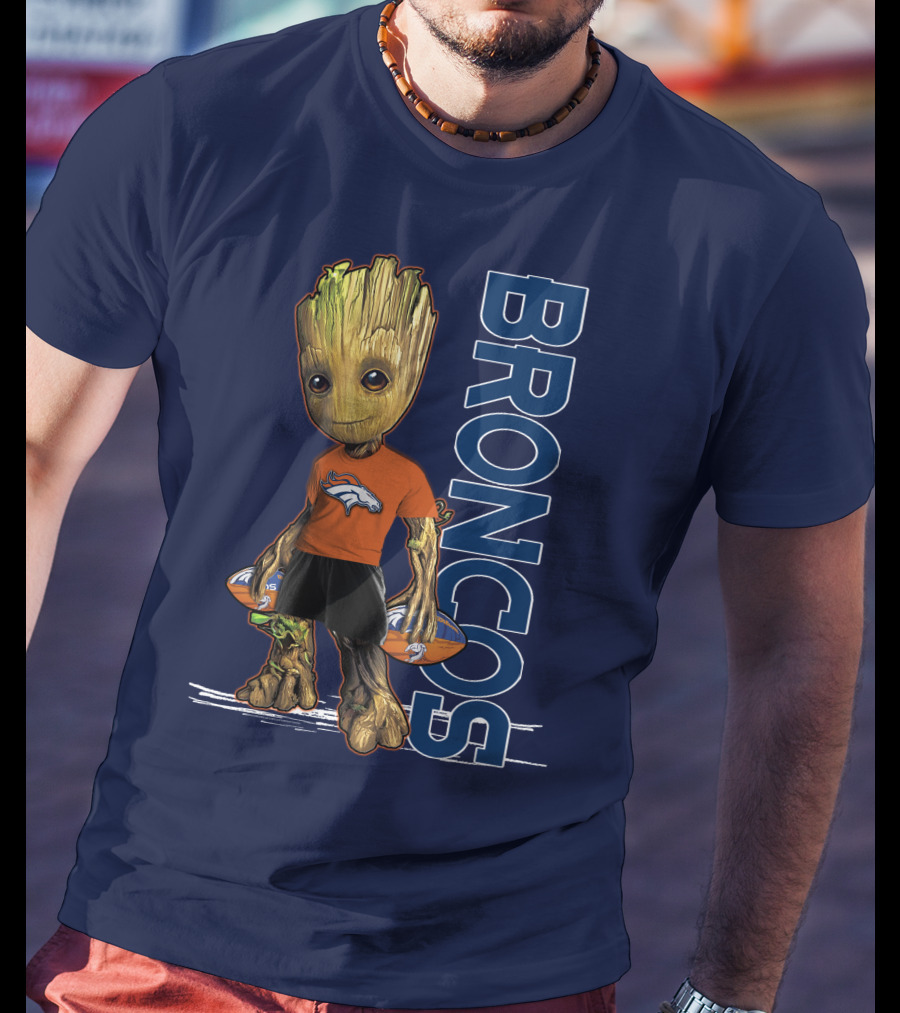 Groot V1 Denver Broncos Football Fan Character T-Shirt