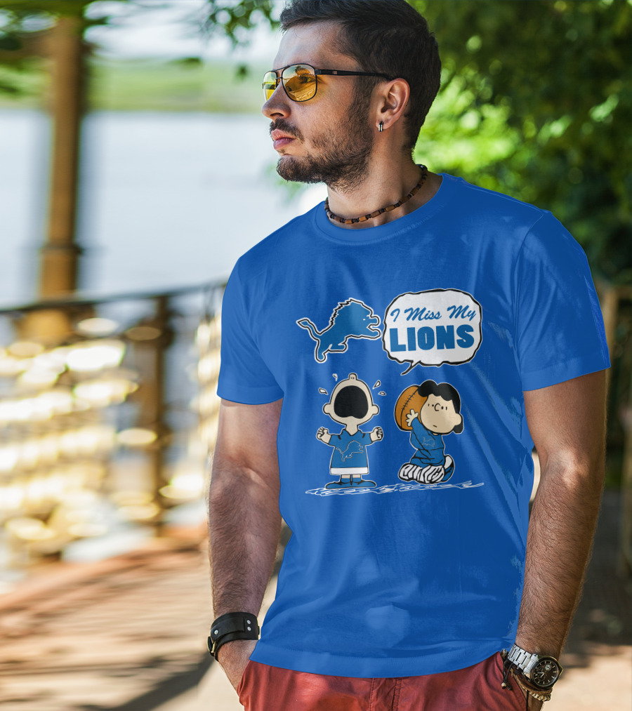 I Miss My Lions Detroit Lions Charlie Brown Football T-Shirt