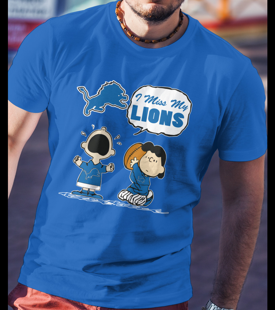 I Miss My Lions Detroit Lions Charlie Brown Football T-Shirt