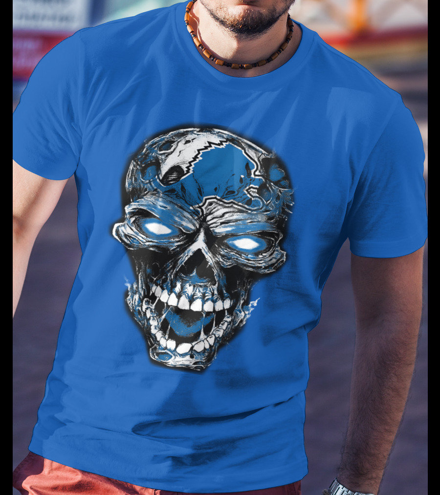 Detroit Lions 59 Skull Blue Roar T-Shirt
