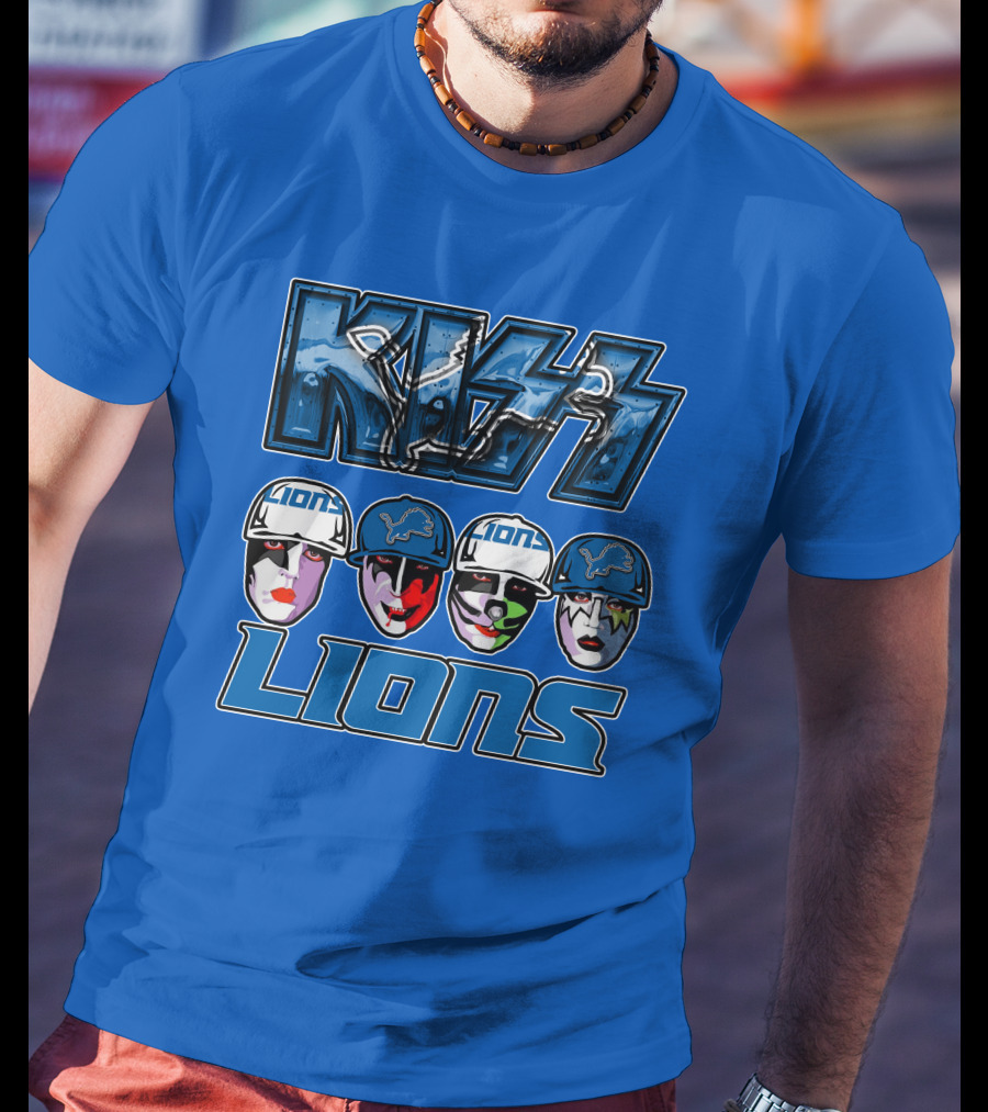 KISS Detroit Lions Face Paint Helmets T-Shirt