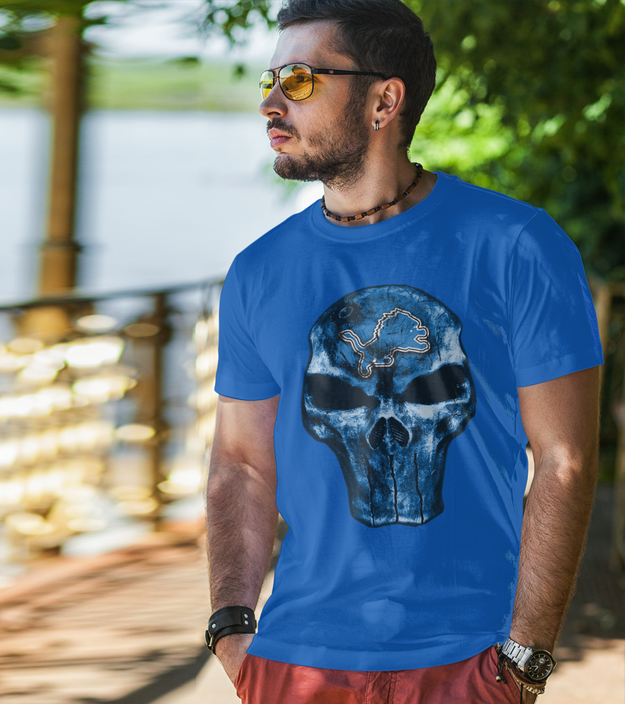 Detroit Lions Skull T-Shirt
