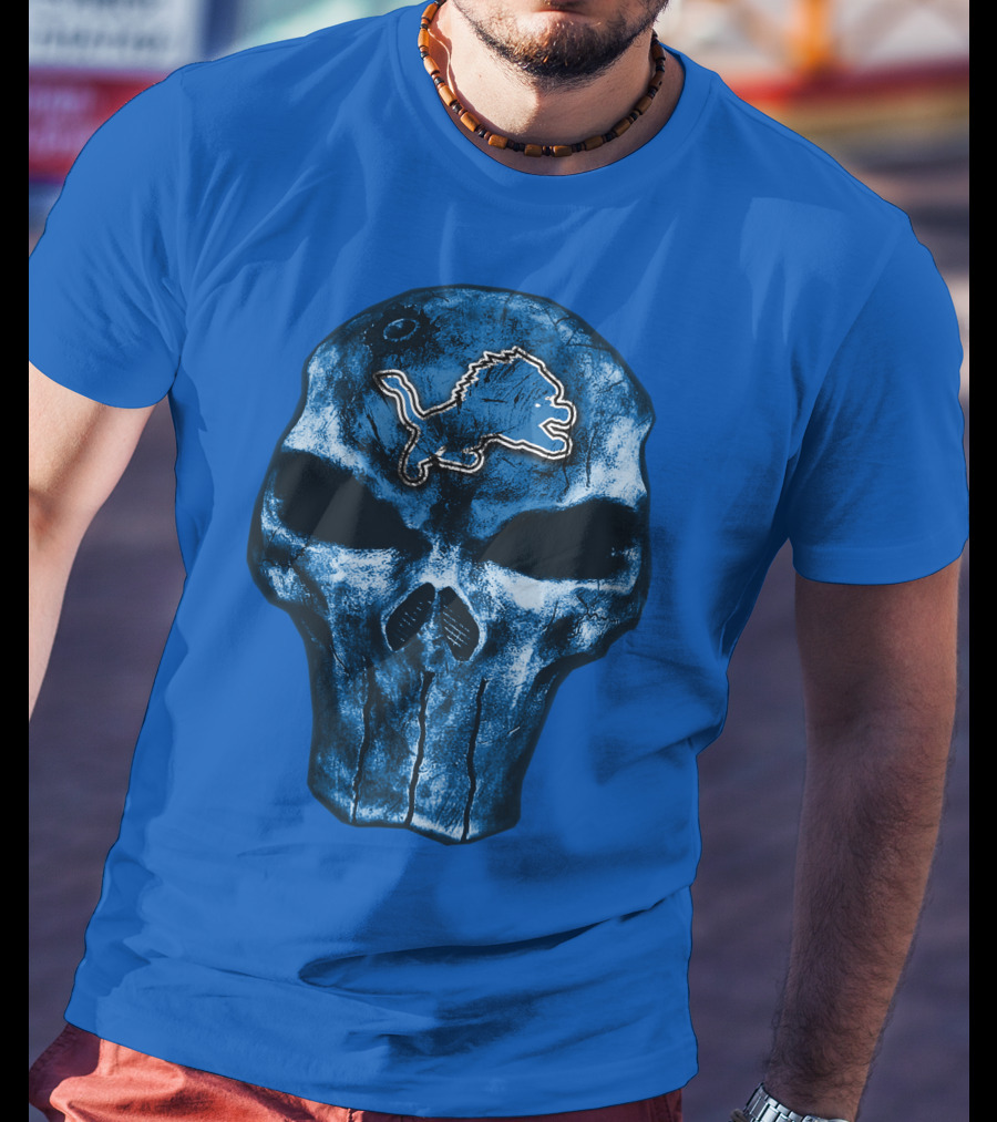 Detroit Lions Skull T-Shirt