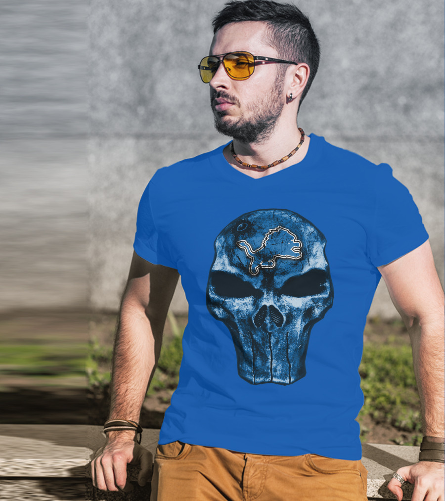 Detroit Lions Skull T-Shirt