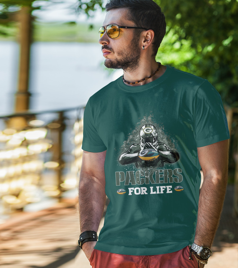 Packers For Life Green Bay Football Fan T-Shirt