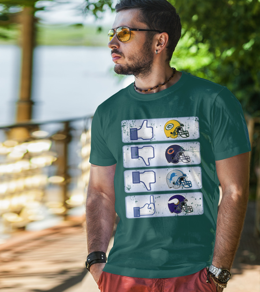 Green Bay Packers Chicago Bears Detroit Lions Minnesota Vikings Nfl Rivalry Icons T-Shirt