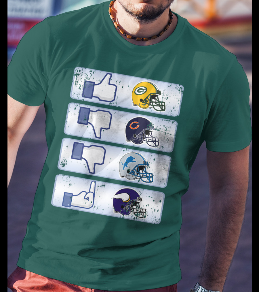 Green Bay Packers Chicago Bears Detroit Lions Minnesota Vikings Nfl Rivalry Icons T-Shirt
