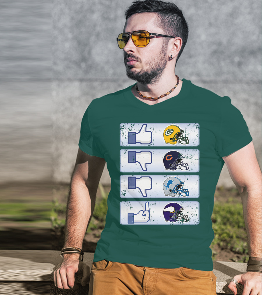 Green Bay Packers Chicago Bears Detroit Lions Minnesota Vikings Nfl Rivalry Icons T-Shirt