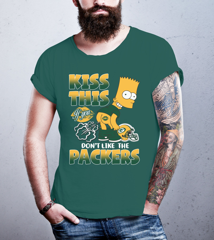 Green Bay Packers Kiss This Bart Simpson Don't Like The Packers T-Shirt