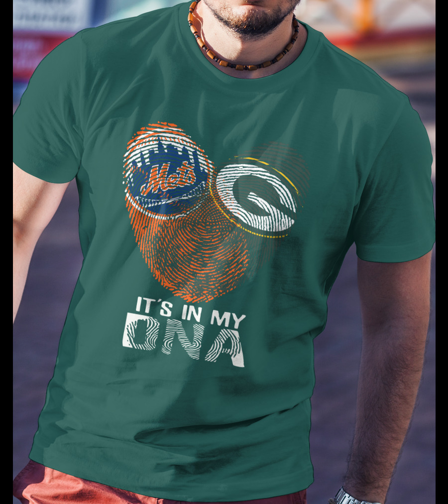Green Bay Packers New York Mets It's In My Dna T-Shirt