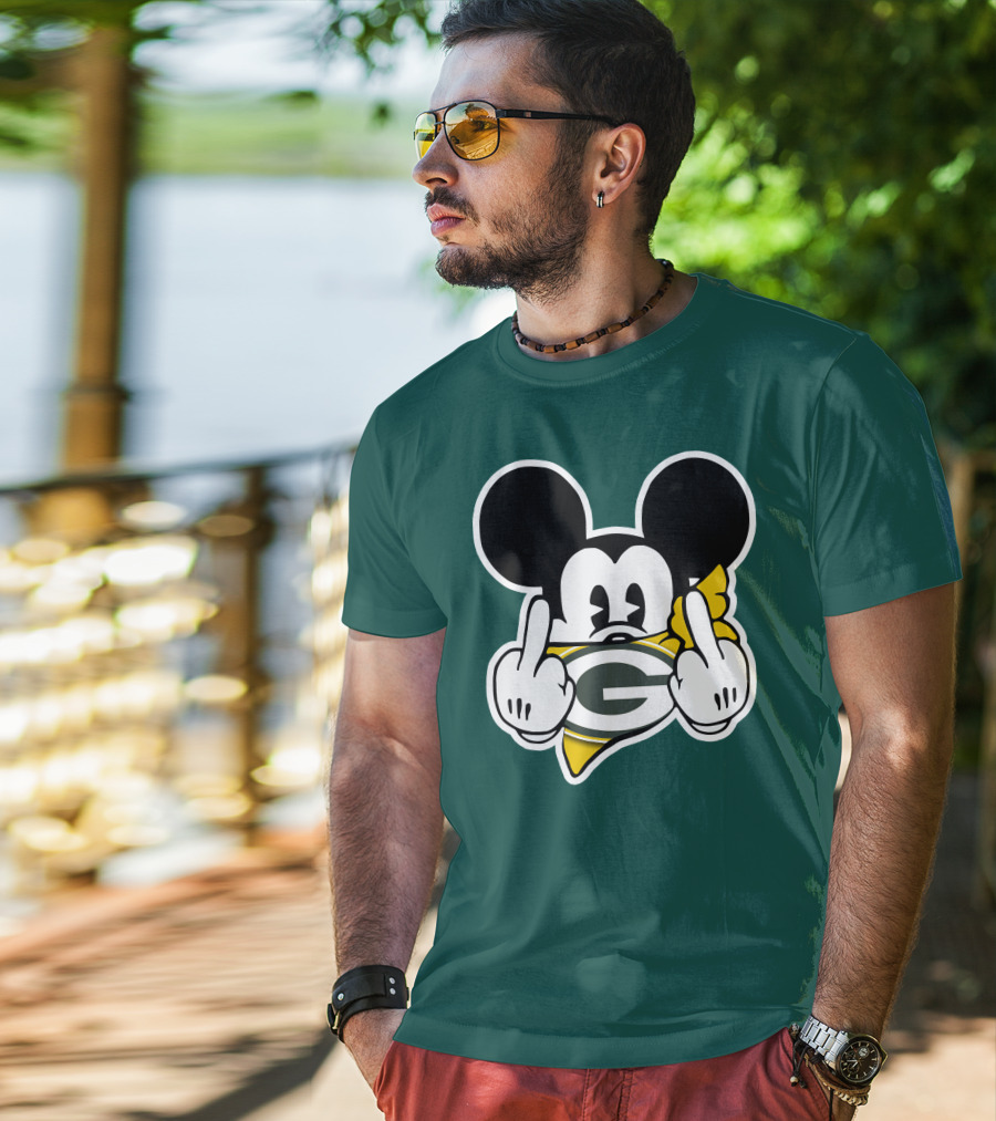 Green Bay Packers Mickey Gesture Fandom T-Shirt