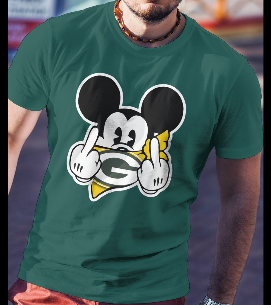 Green Bay Packers Mickey Gesture Fandom T-Shirt