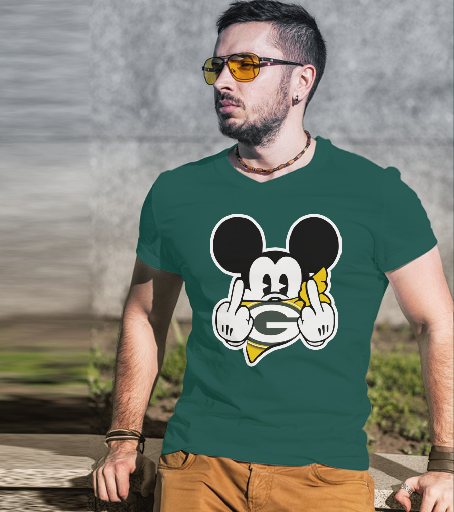 Green Bay Packers Mickey Gesture Fandom T-Shirt
