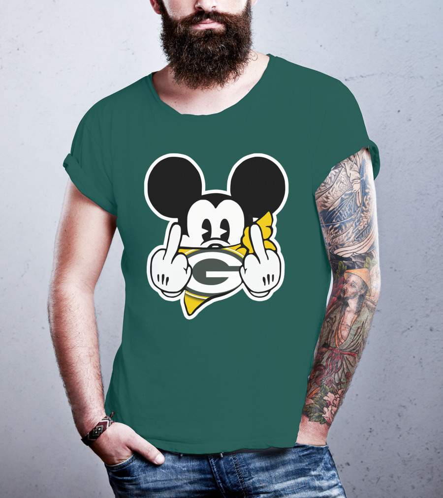Green Bay Packers Mickey Gesture Fandom T-Shirt
