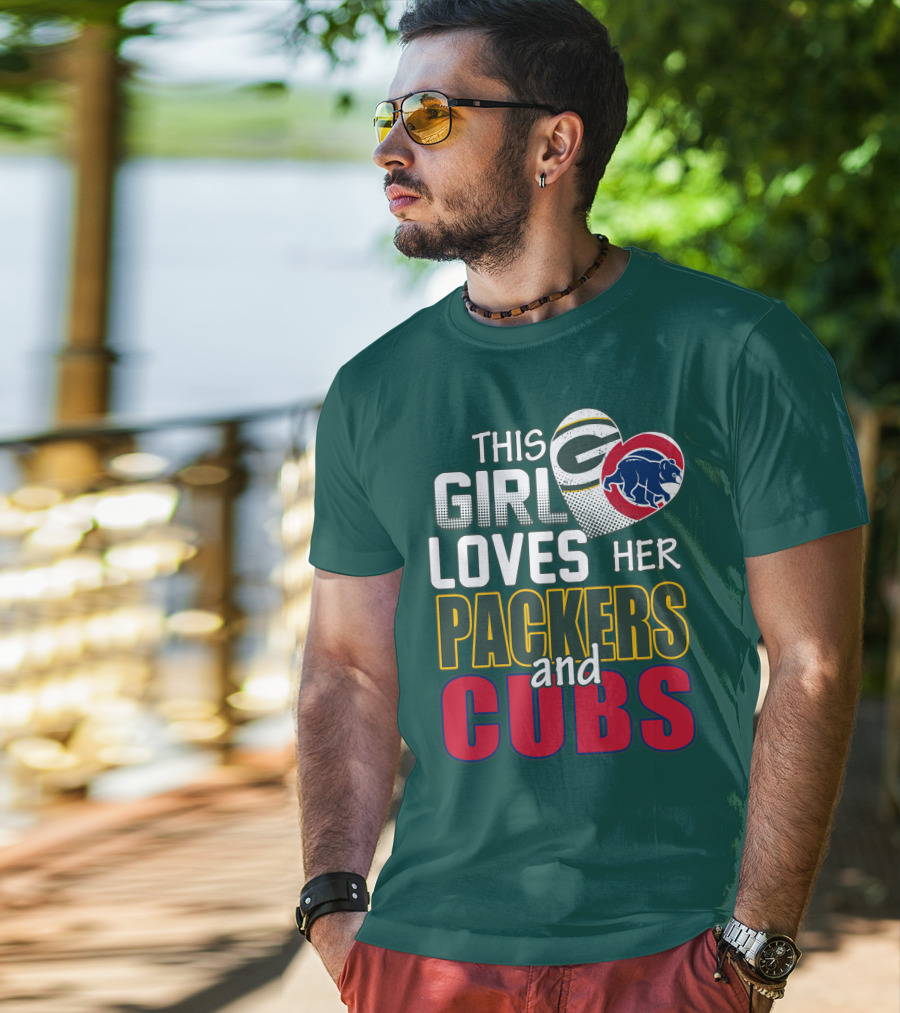 This Girl Loves Her Packers And Cubs T-Shirt