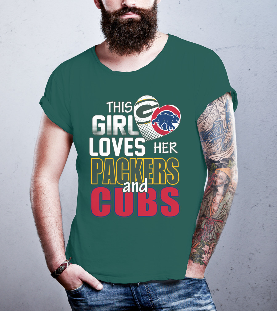 This Girl Loves Her Packers And Cubs T-Shirt