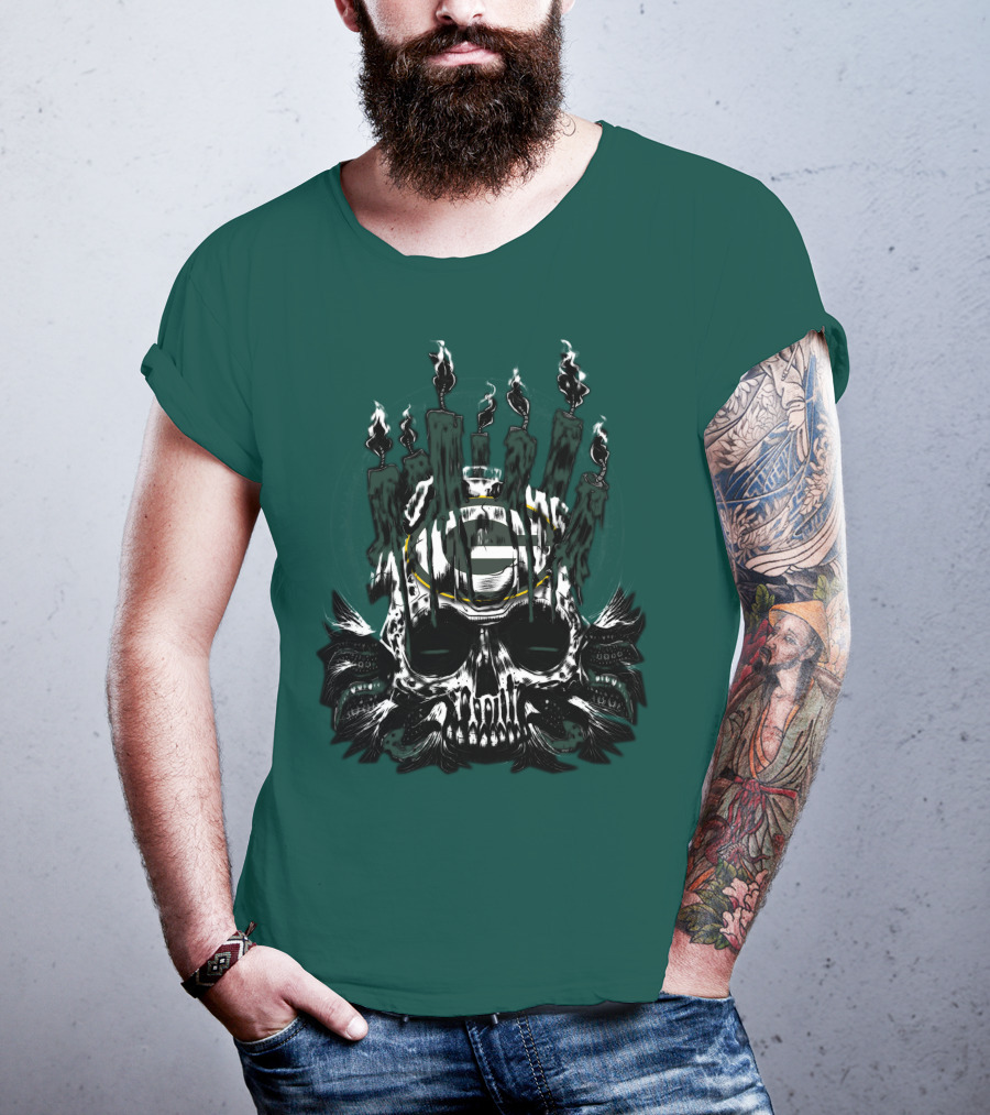 Green Bay Packers Skull Candle T-Shirt