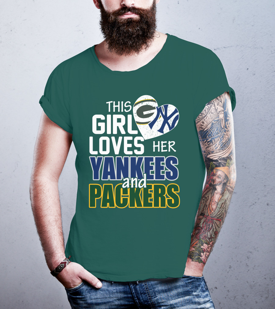 This Girl Loves Her Yankees And Packers T-Shirt