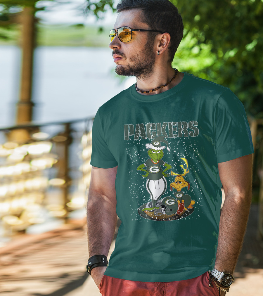 Grinch Packers Christmas Football T-Shirt