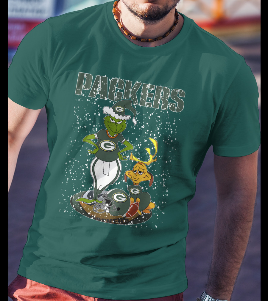Grinch Packers Christmas Football T-Shirt