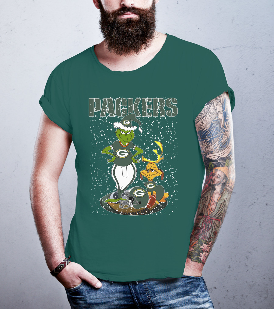 Grinch Packers Christmas Football T-Shirt