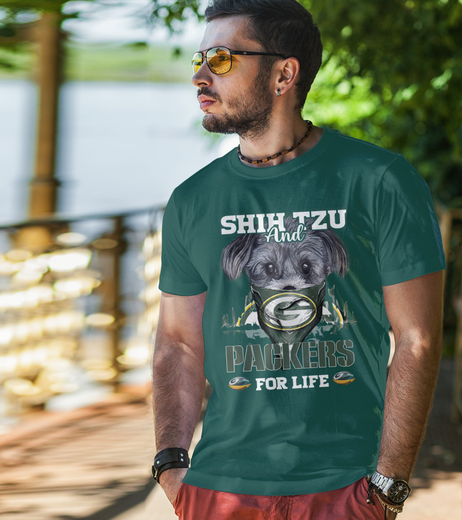Shih Tzu And Packers For Life T-Shirt