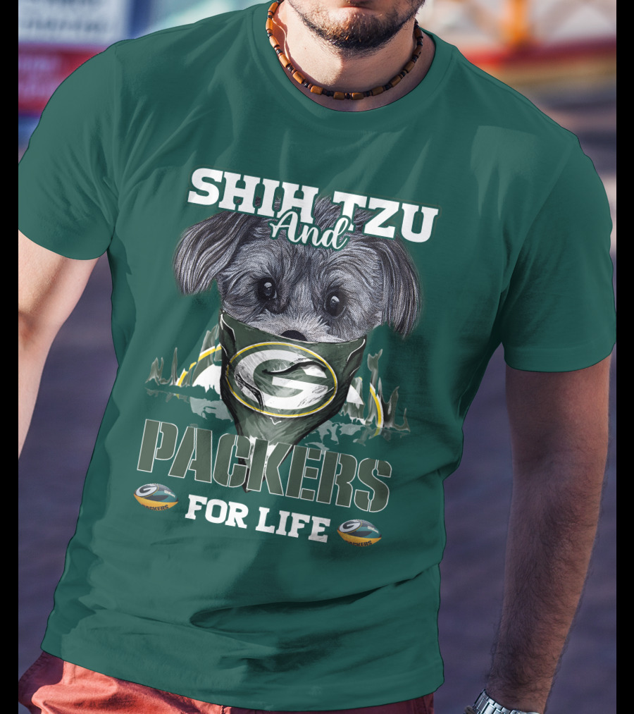 Shih Tzu And Packers For Life T-Shirt