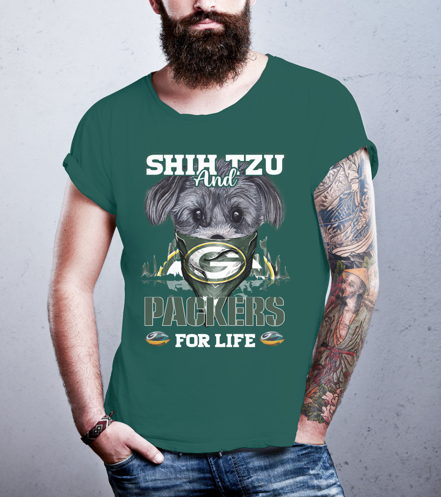 Shih Tzu And Packers For Life T-Shirt