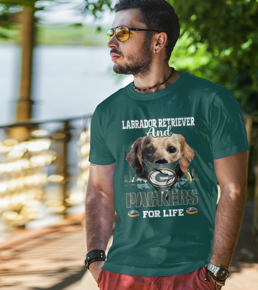 Labrador Retriever And Packers For Life Green Bay Packers T-Shirt